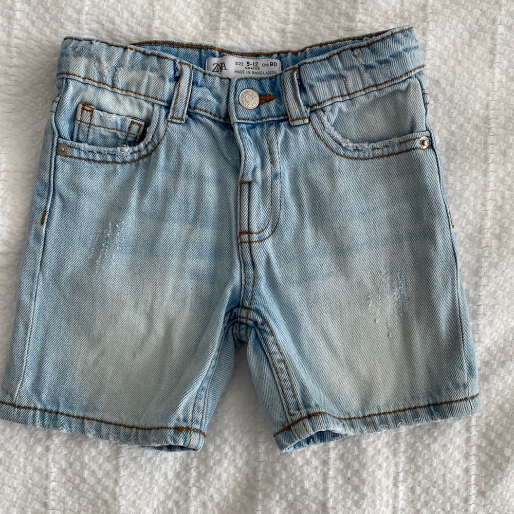 Zara Light Blue Denim Kids Shorts
